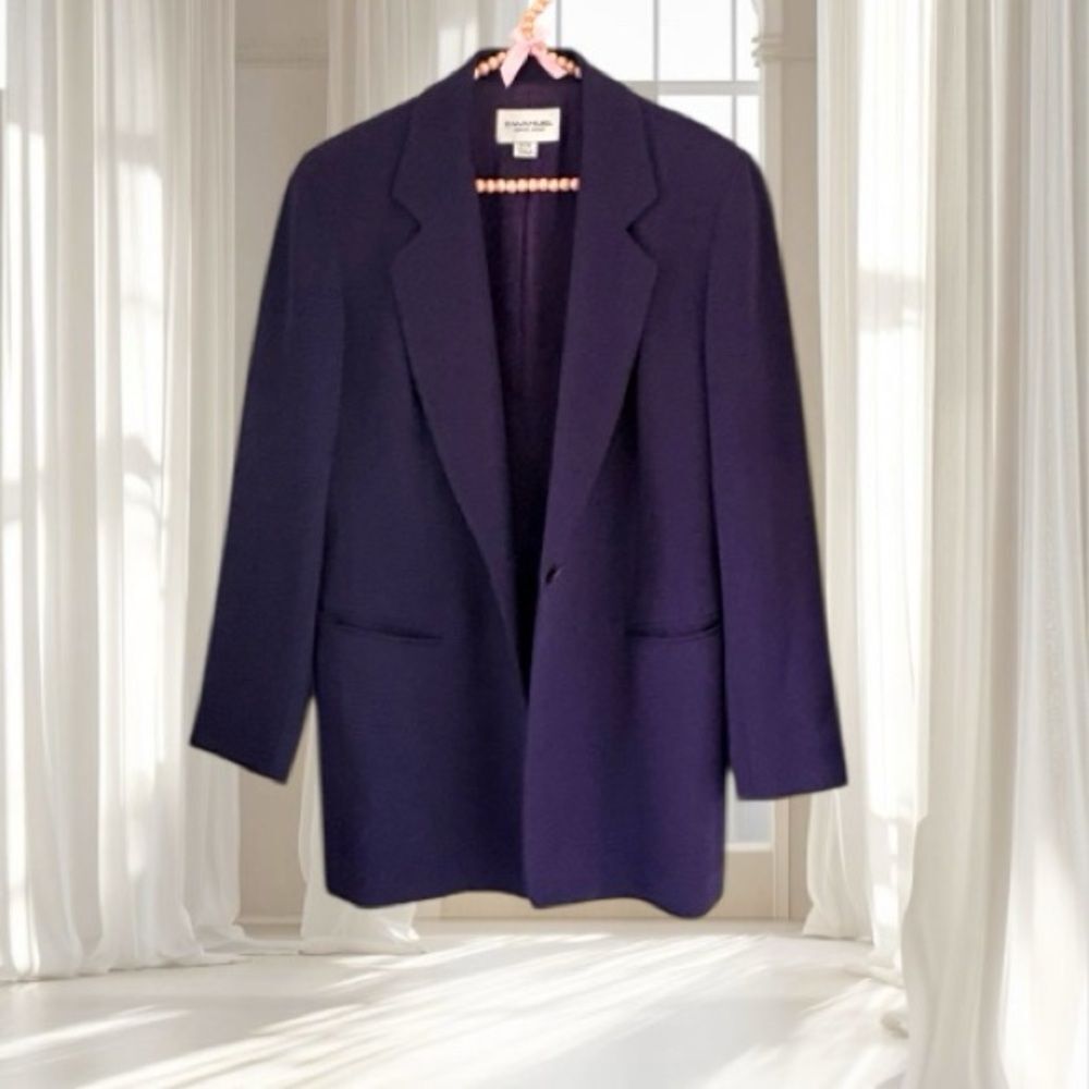 VTG Emanuel Ungaro 100% Wool Purple Blazer Size 4